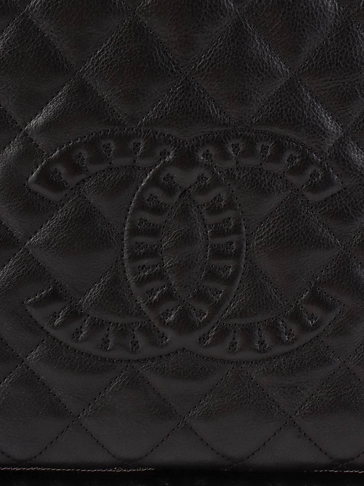 2011 CC Mark Stitch Chain Tote Bag, Black