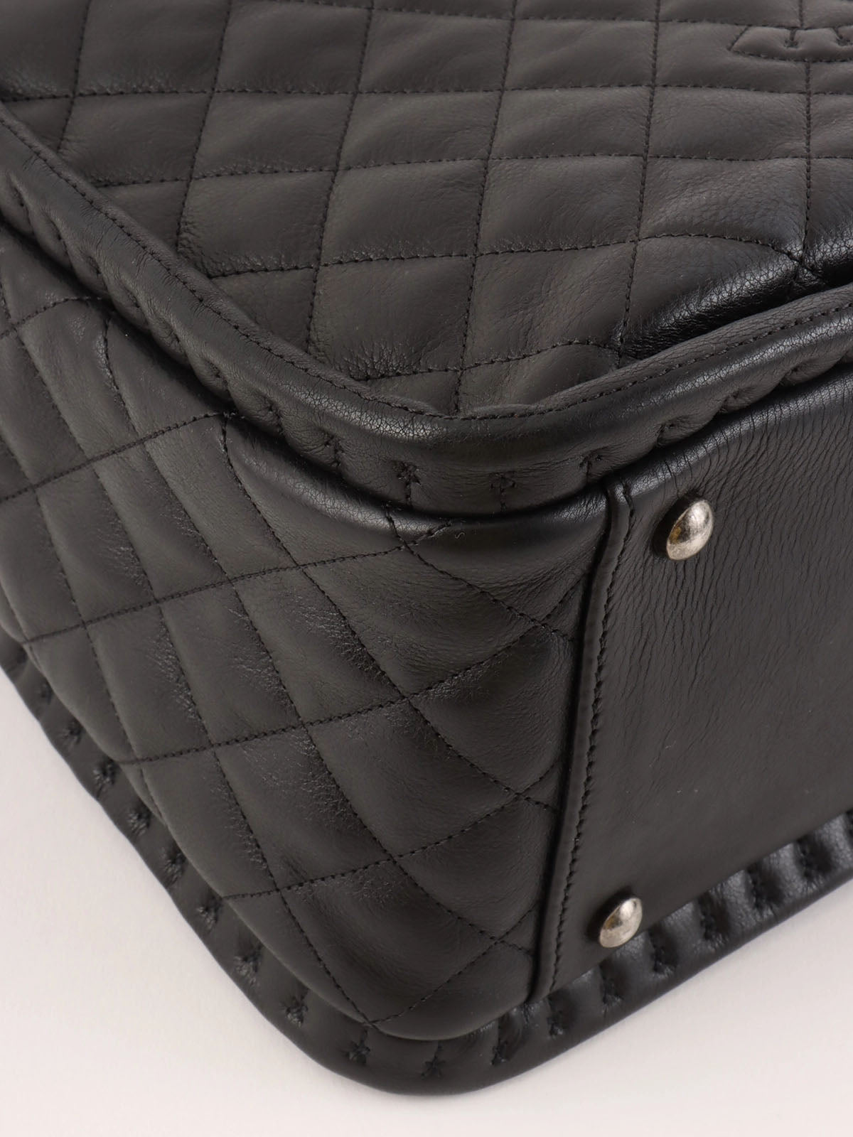 2011 CC Mark Stitch Chain Tote Bag, Black