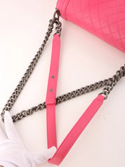 2014 Boy Chanel Chain Shoulder Bag Pink