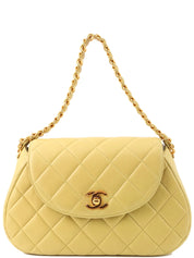 1997 CC Turnlock Chain Handbag in Yellow Green