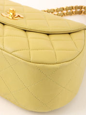 1997 CC Turnlock Chain Handbag in Yellow Green