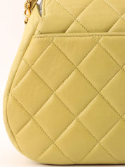 1997 CC Turnlock Chain Handbag in Yellow Green