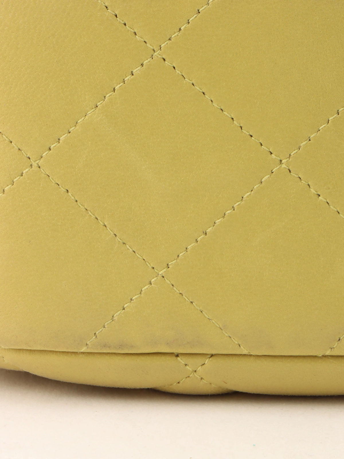 1997 CC Turnlock Chain Handbag in Yellow Green