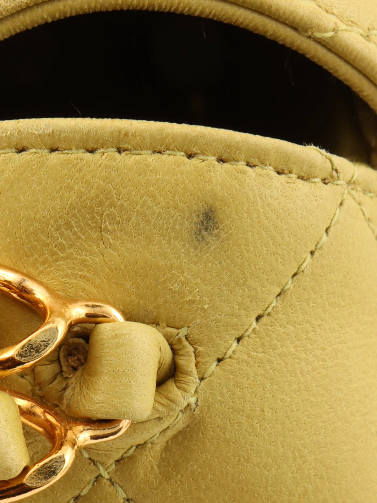 1997年頃製 CCターンロックチェーンハンドバッグ イエローグリーン