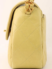 1997 CC Turnlock Chain Handbag in Yellow Green