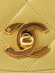 1997 CC Turnlock Chain Handbag in Yellow Green