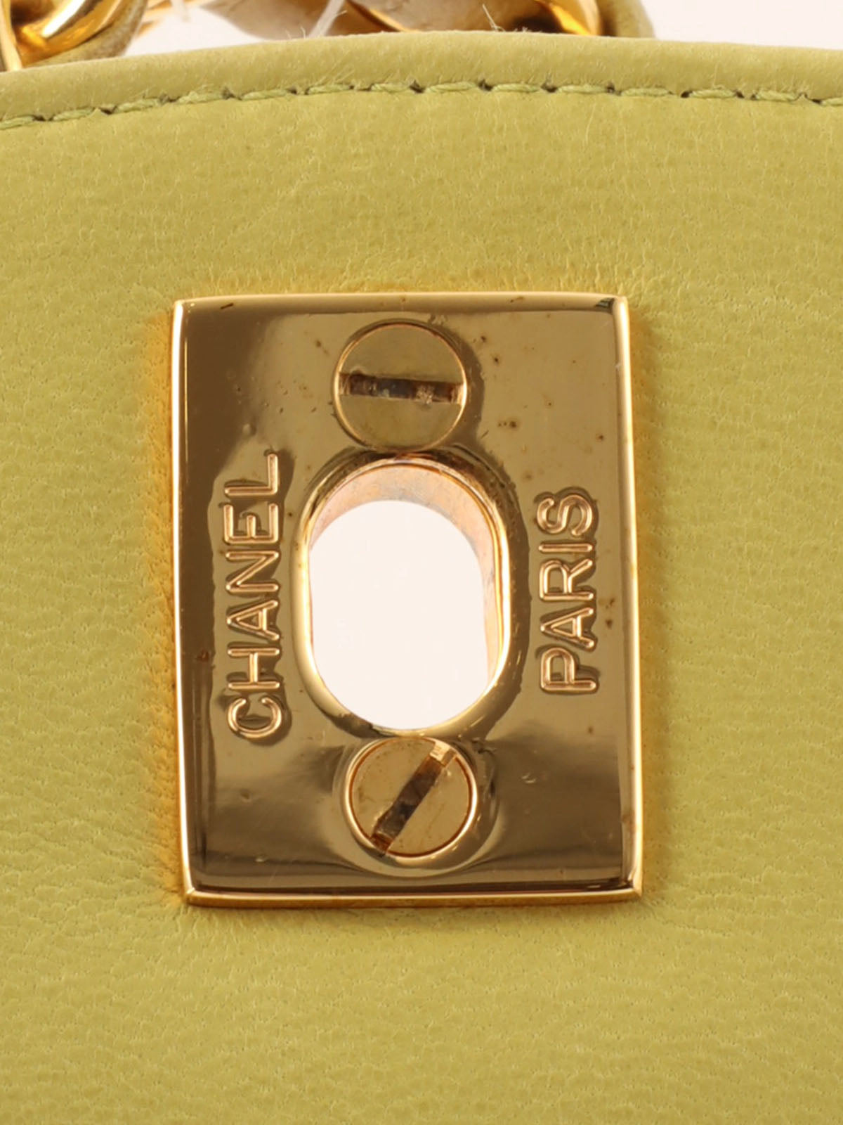1997年頃製 CCターンロックチェーンハンドバッグ イエローグリーン