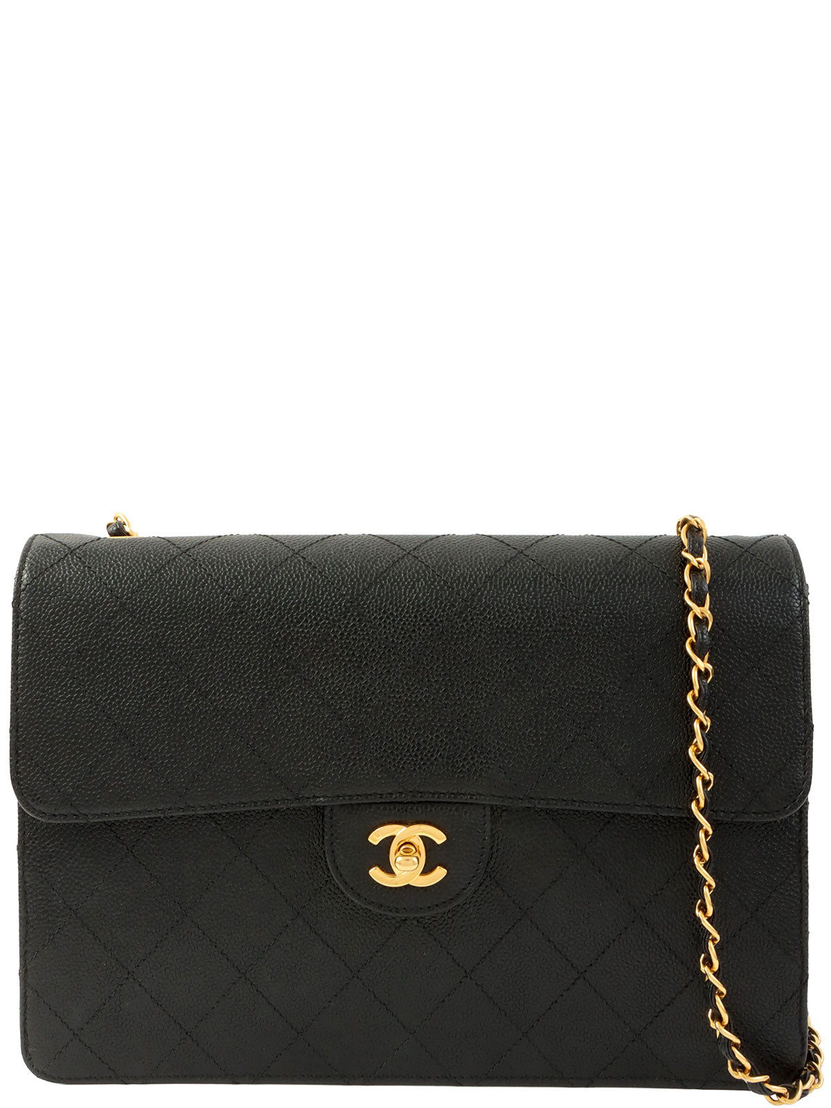 1998年頃製 マトラッセステッチCCターンロックチェーンショルダーバッグ ブラック