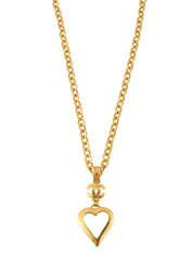 1995 Heart Mirror CC Mark Long Necklace Gold