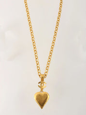 1995 Heart Mirror CC Mark Long Necklace Gold