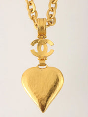 1995 Heart Mirror CC Mark Long Necklace Gold