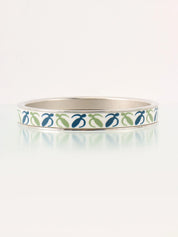 Logo Pattern Bangle in Silver/Green/Blue