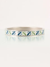 Logo Pattern Bangle in Silver/Green/Blue