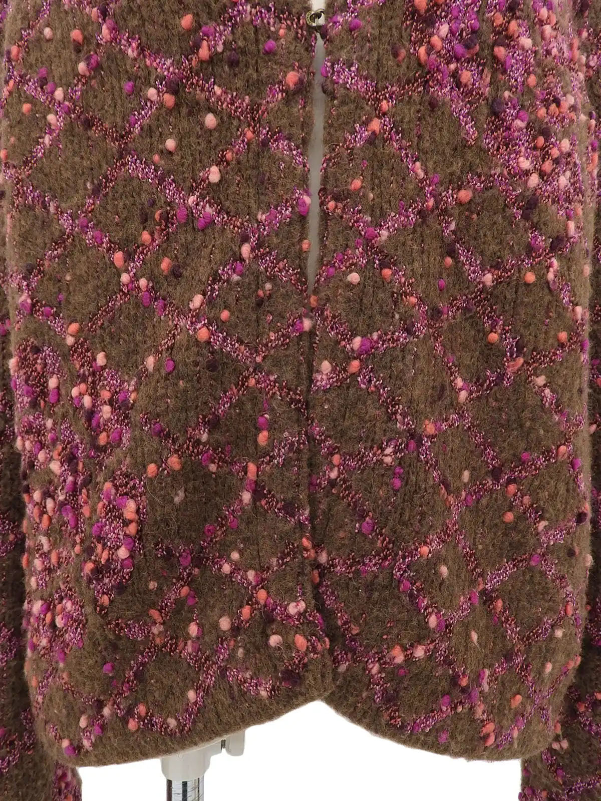 2001 Camellia COCO logo cardigan in brown/pink