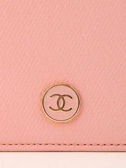 2004 Caviar Skin CC Mark Plate 长款钱包 粉色