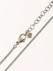 2005 Rhinestone Leaf CC Mark Plate Necklace in Gunmetal