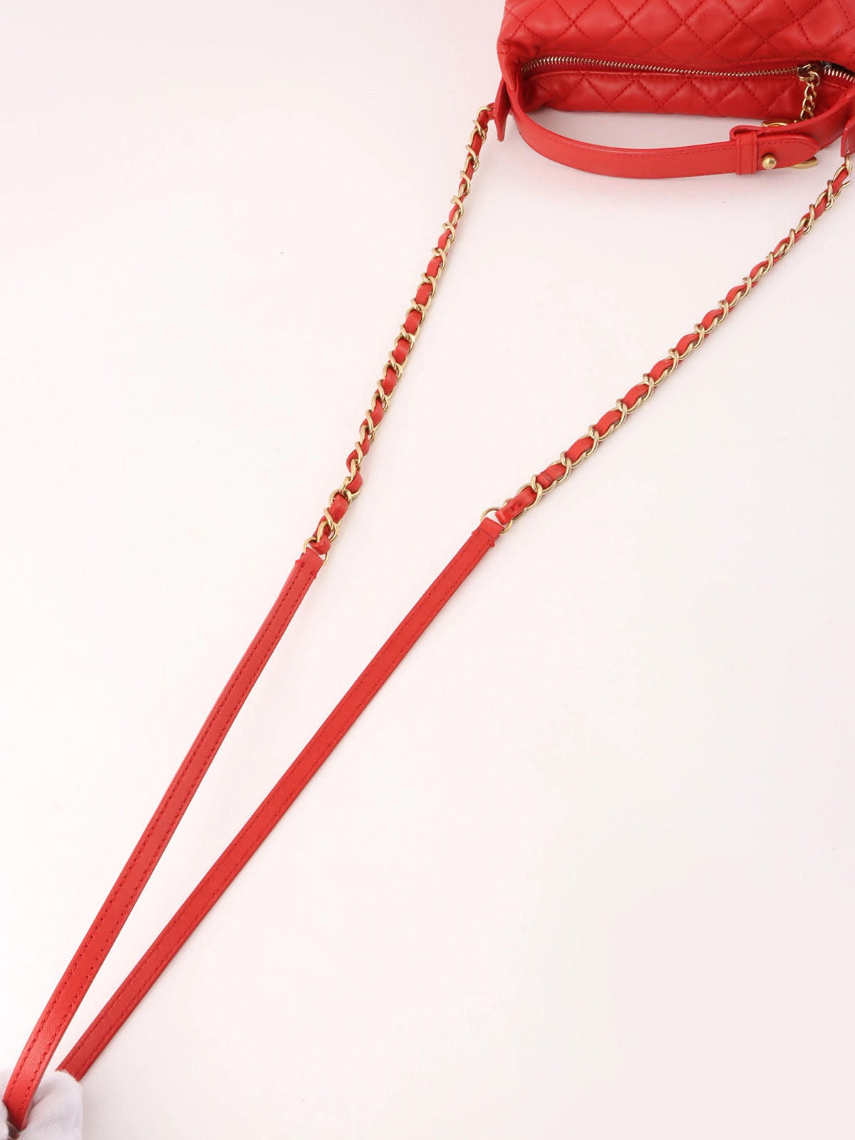 2014 Matelasse Stitch CC Mark Charm 2-Way Bag Red