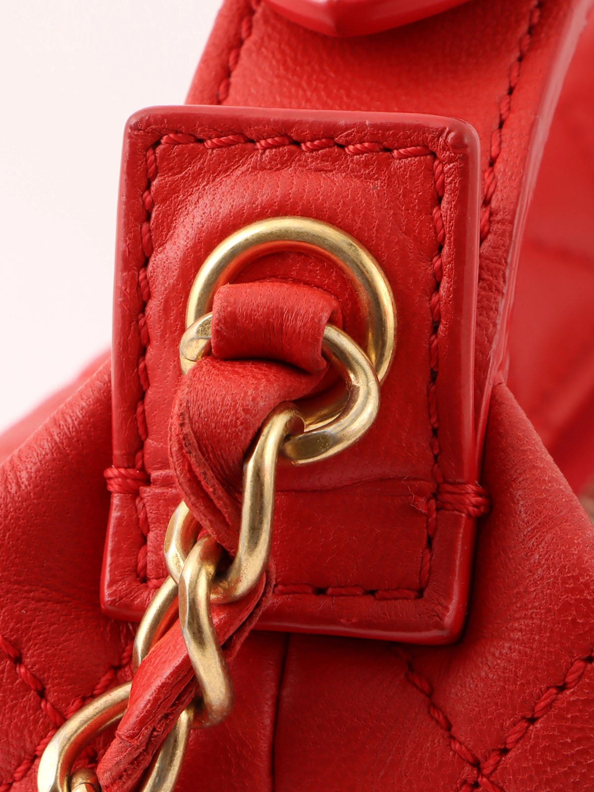 2014 Matelasse Stitch CC Mark Charm 2-Way Bag Red