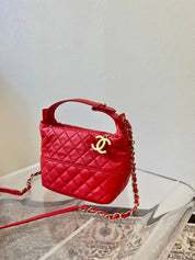 2014 Matelasse Stitch CC Mark Charm 2-Way Bag Red