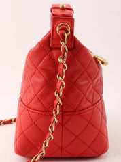 2014 Matelasse Stitch CC Mark Charm 2-Way Bag Red