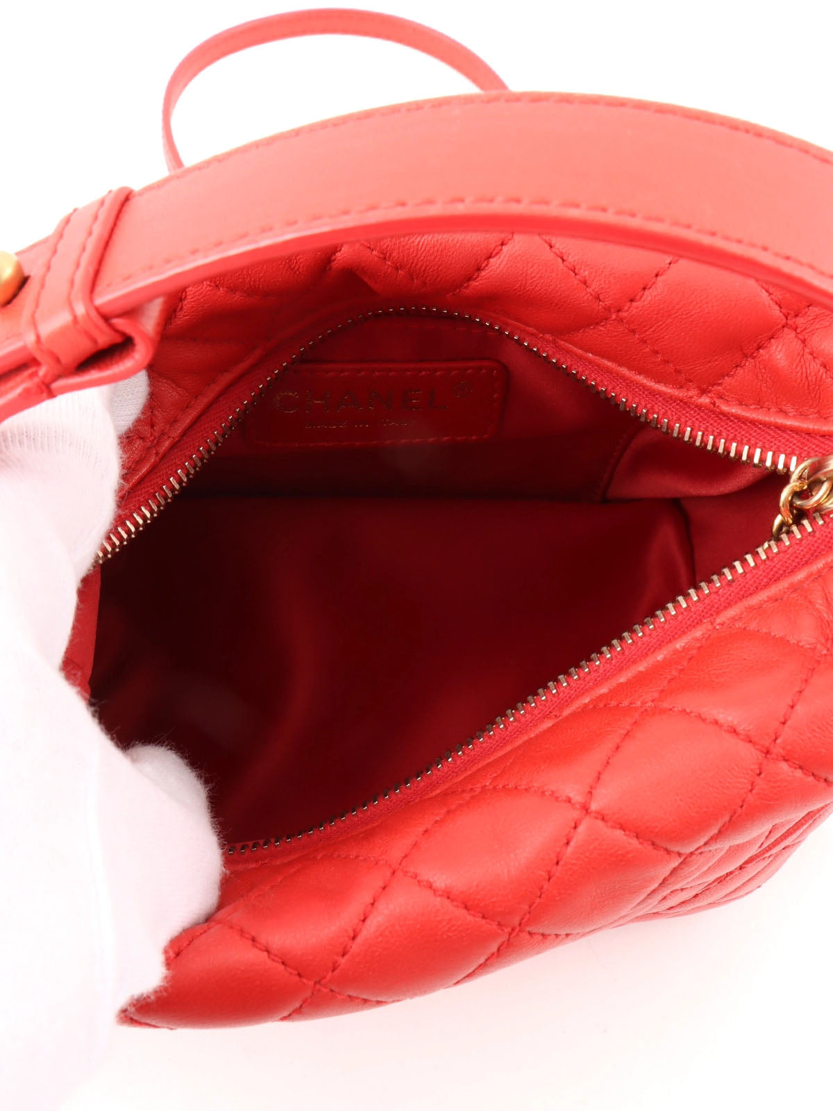 2014 Matelasse Stitch CC Mark Charm 2-Way Bag Red