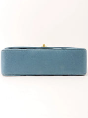 1995年頃製 キャビアスキンダイアナフラップチェーンバッグ25cm ライトブルー