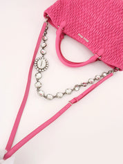 Crystal Matelasse 2-way Bag, Pink