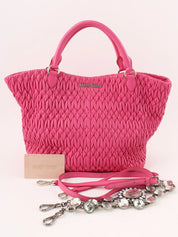 Crystal Matelasse 2-way Bag, Pink