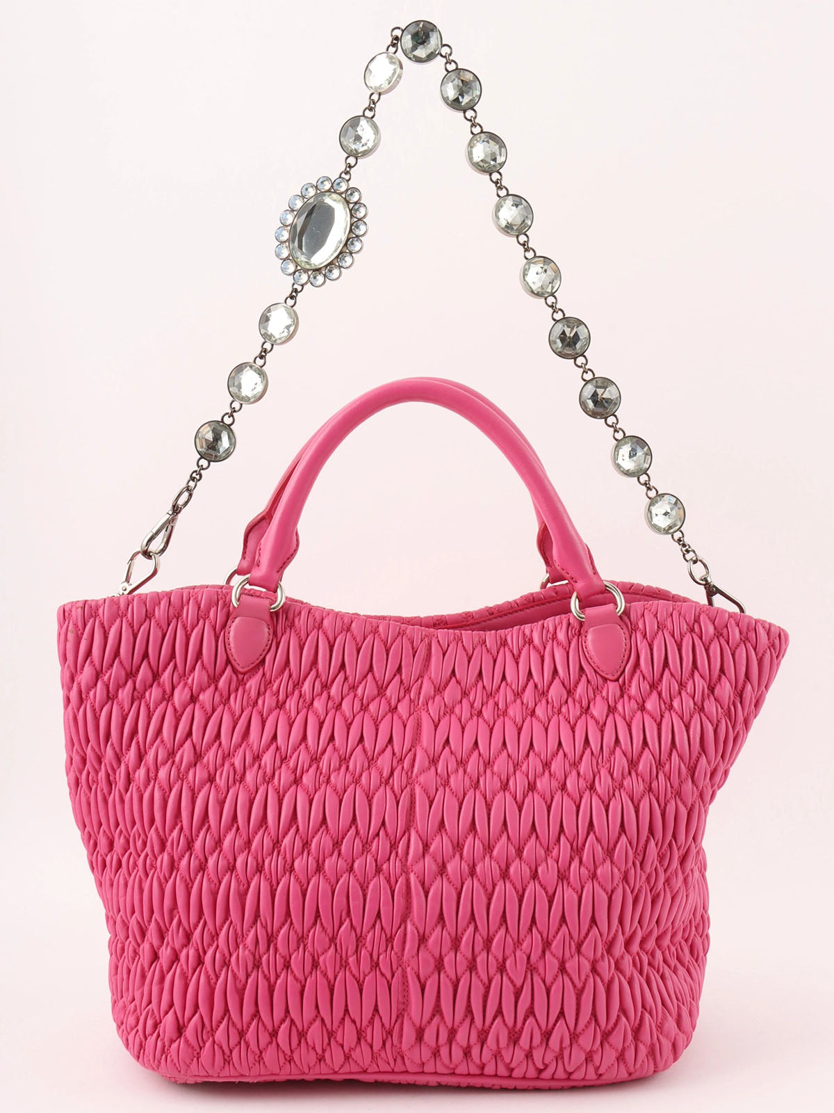 Crystal Matelasse 2-way Bag, Pink