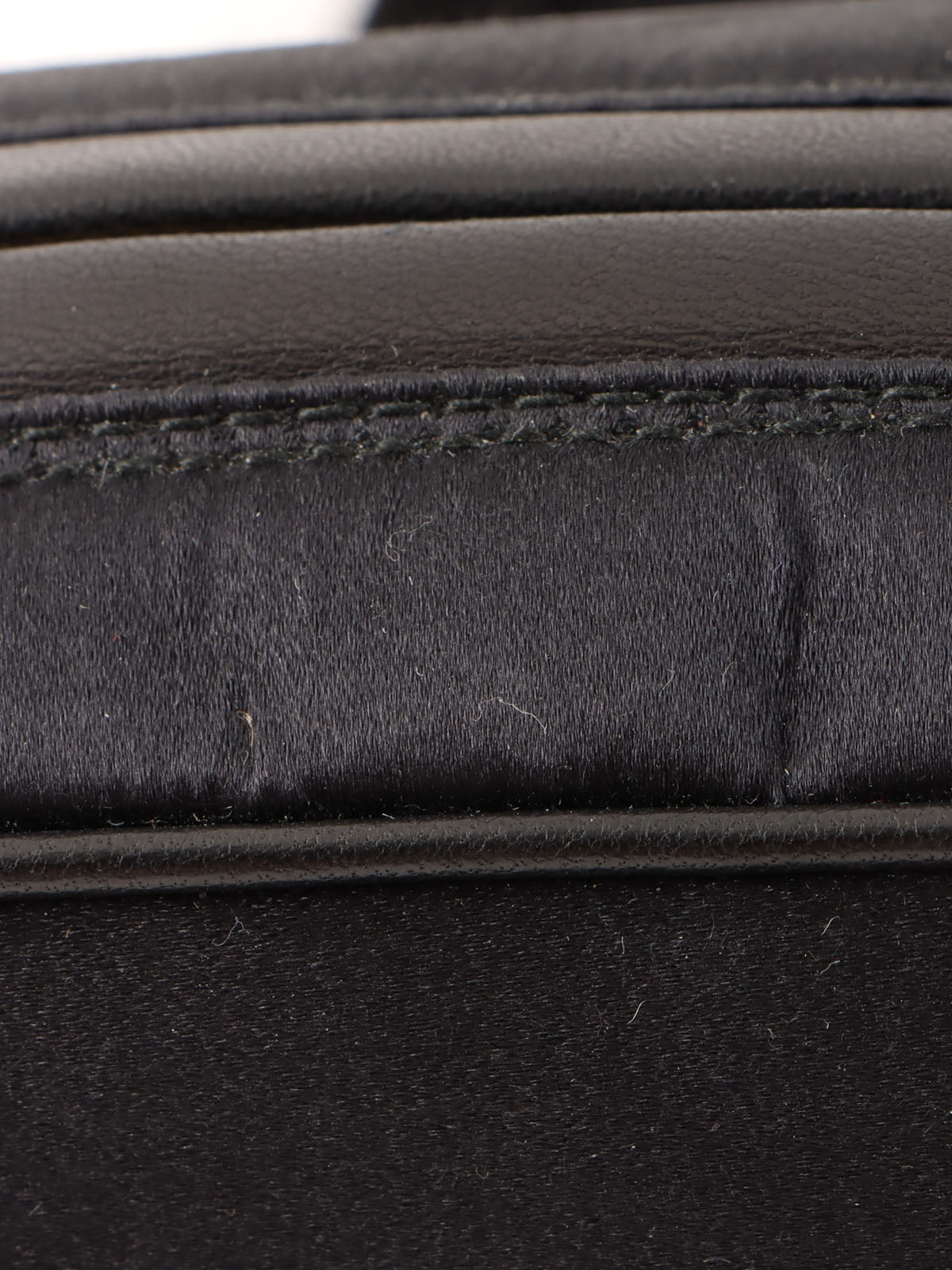 1997年頃製 シルクサテンカメリアステッチリボンショルダーバック ブラック