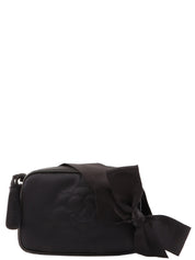 1997年頃製 シルクサテンカメリアステッチリボンショルダーバック ブラック