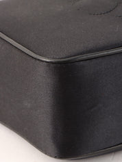 1997年頃製 シルクサテンカメリアステッチリボンショルダーバック ブラック