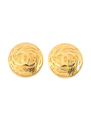 1993 Round CC Mark Earrings Gold