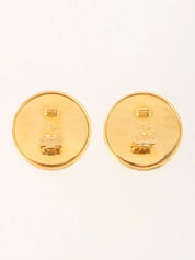 1993 Round CC Mark Earrings Gold