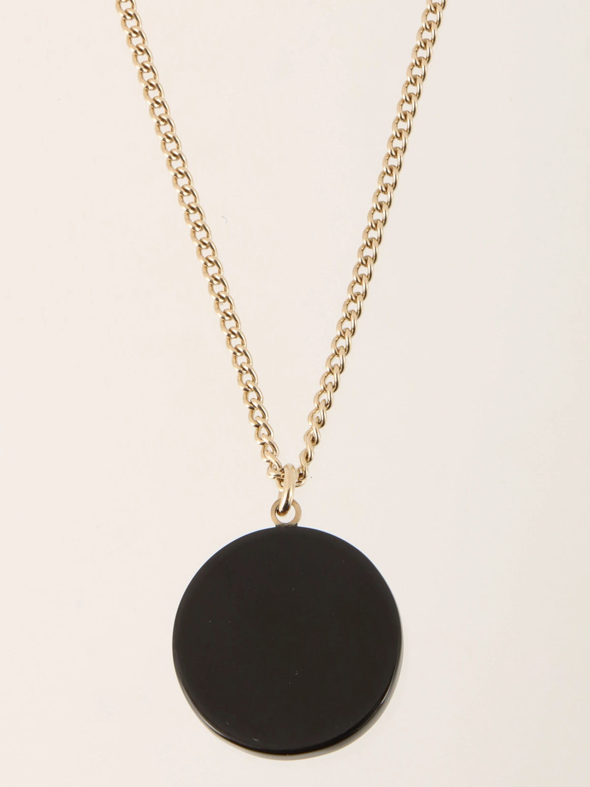 2009年製 ラインストーンラウンドCCマークデザインネックレス ゴールド/ブラック