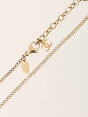 2009年製　ラインストーンラウンドCCマークデザインネックレス　ゴールド／ブラック