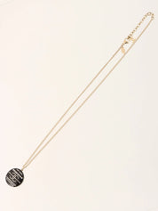 2009年製　ラインストーンラウンドCCマークデザインネックレス　ゴールド／ブラック