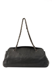 2009 Caviar Skin CC Mark Stitch Chain Tote Bag Black