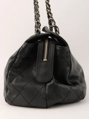 2009 Caviar Skin CC Mark Stitch Chain Tote Bag Black