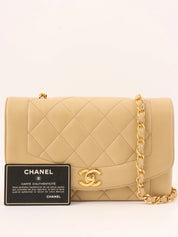 1992年頃製 ダイアナフラップチェーンバッグ22cm ベージュ