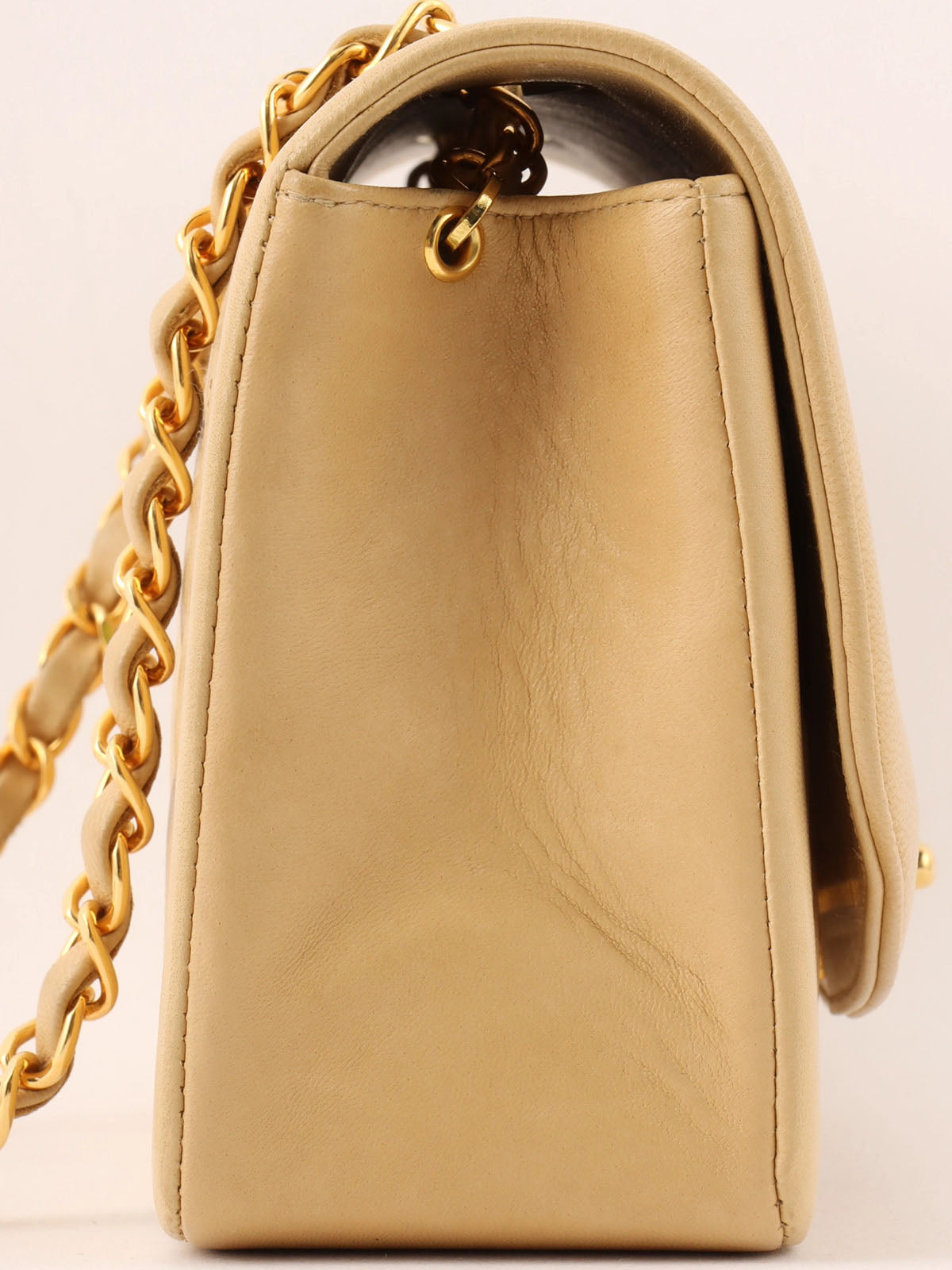 1992年頃製 ダイアナフラップチェーンバッグ22cm ベージュ