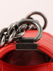 2014年頃製 ボーイシャネルチェーンショルダーバッグ レッド