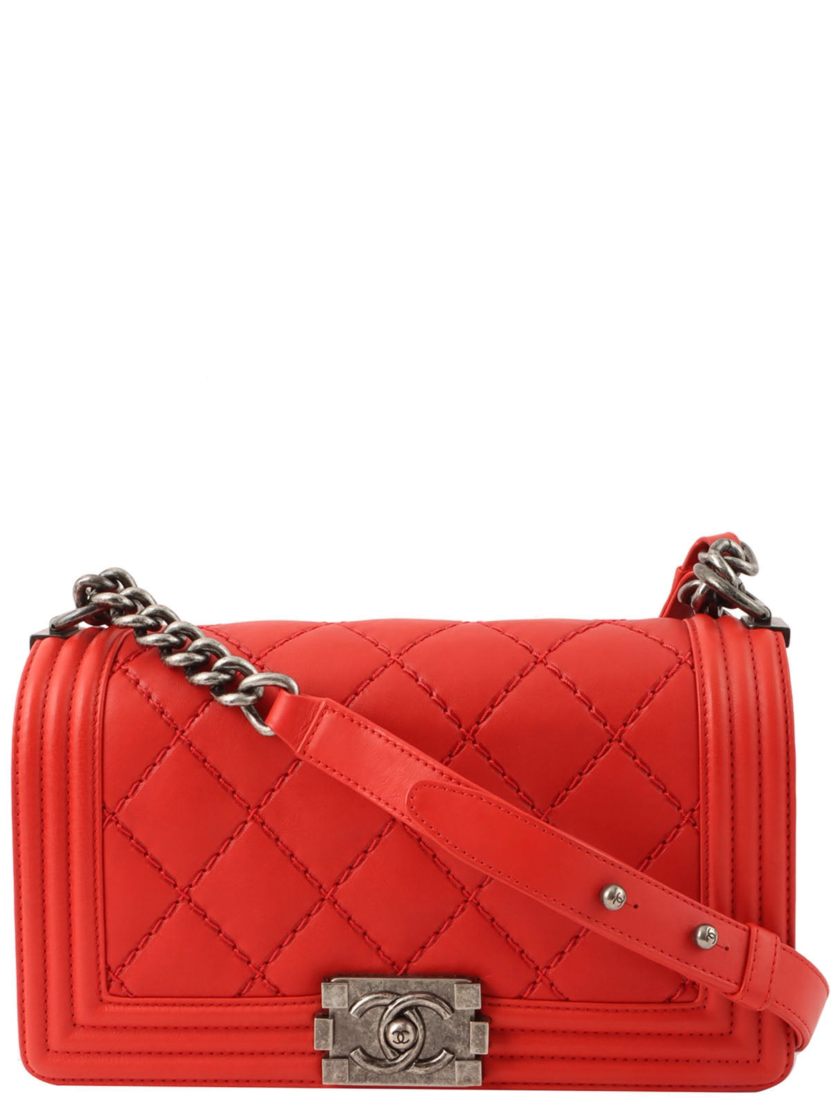 2014 Boy Chanel Chain Shoulder Bag in Red