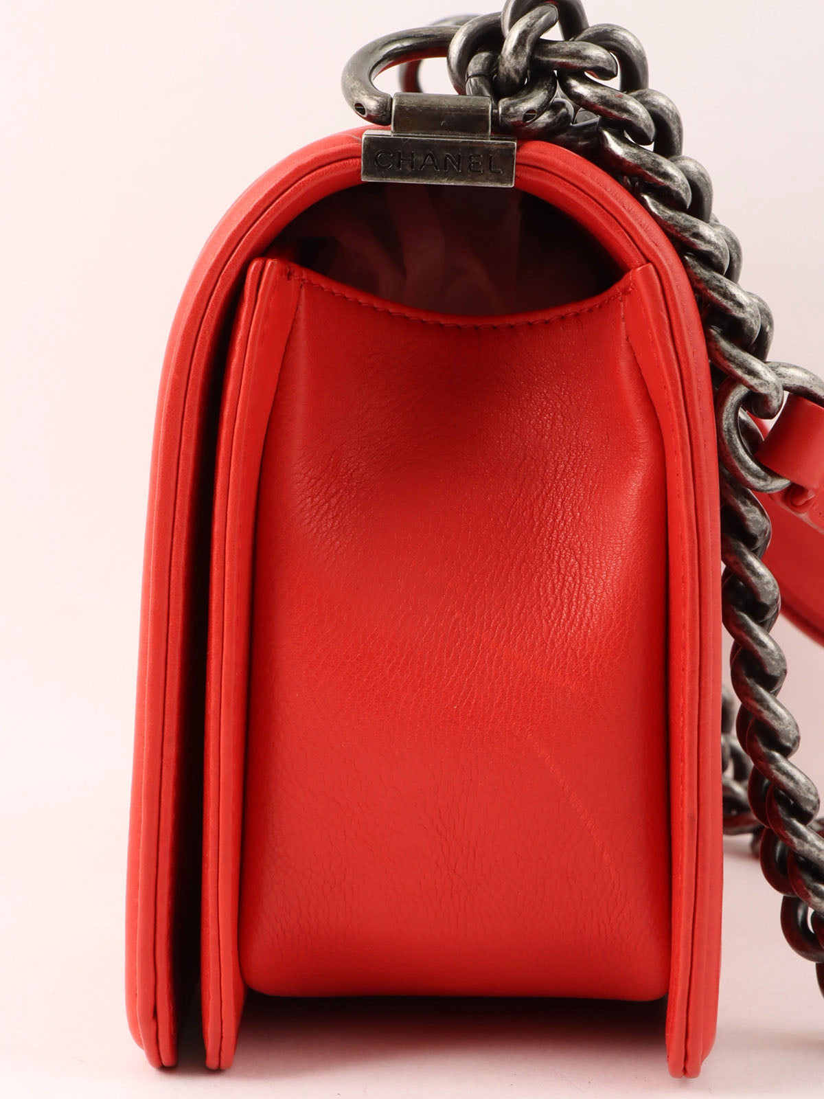 2014年頃製 ボーイシャネルチェーンショルダーバッグ レッド