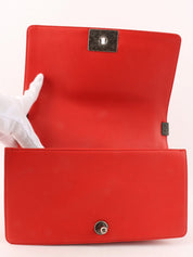 2014年頃製　ボーイシャネルチェーンショルダーバッグ　レッド