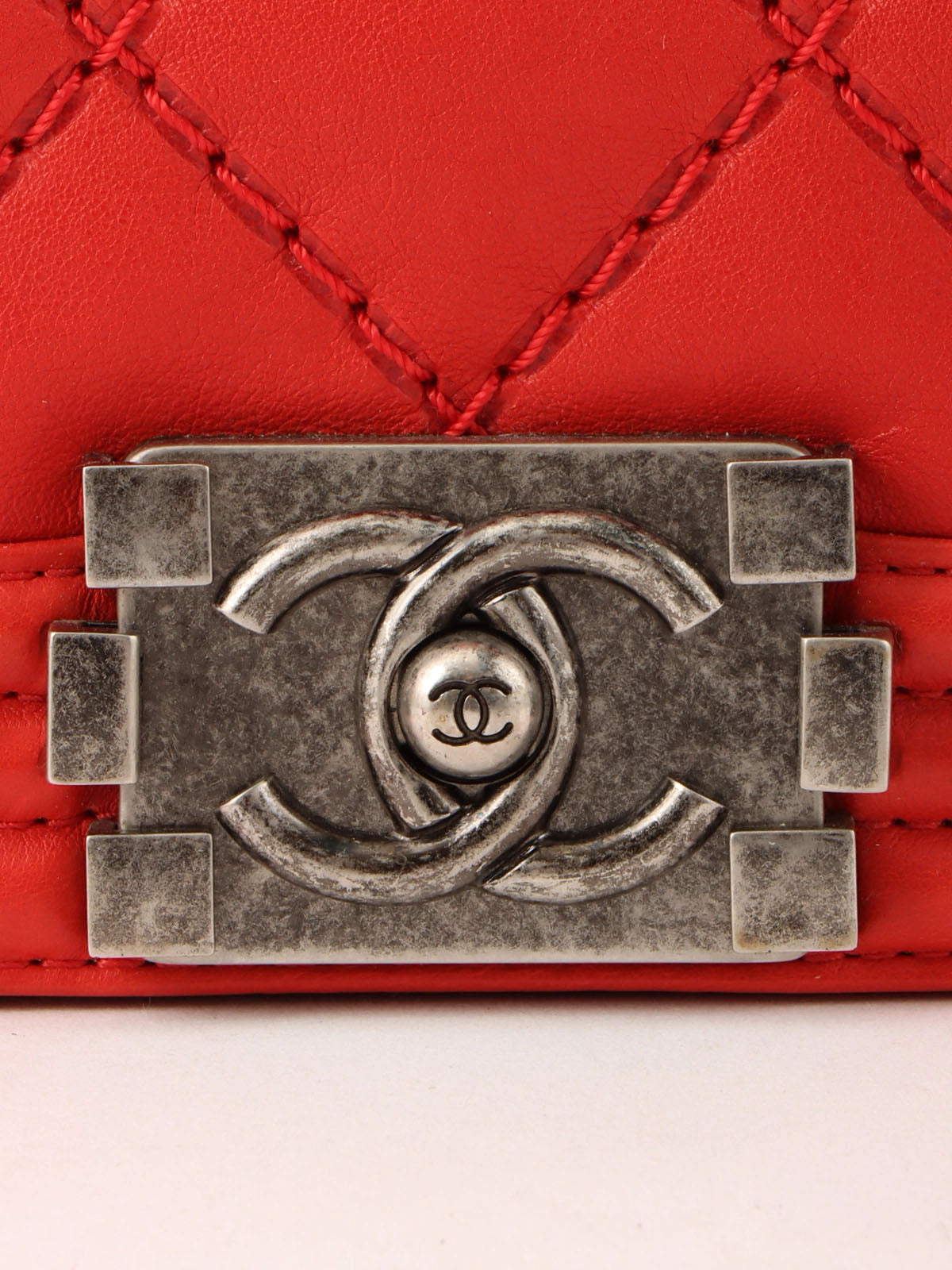 2014年頃製 ボーイシャネルチェーンショルダーバッグ レッド