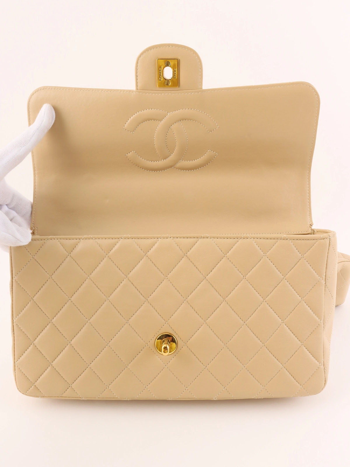 1995 Classic Flap Parent-Child Bag, Beige