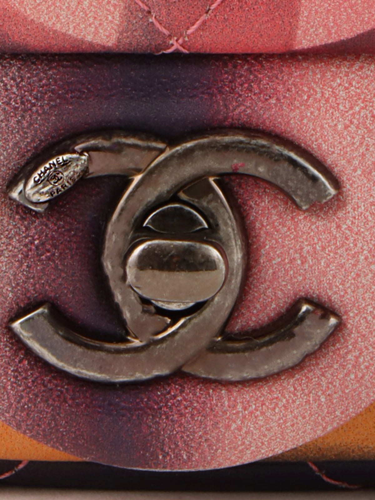 2014年頃製　フラワーパターンCCターンロックチェーンショルダーバッグミニ　マルチ