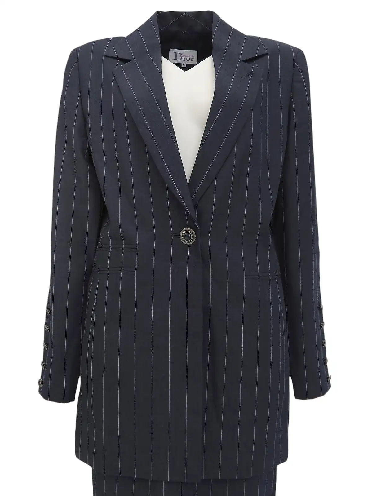 ストライプパターンセットアップ　ネイビー/ホワイト