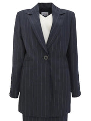 ストライプパターンセットアップ　ネイビー/ホワイト